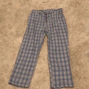 light blue plad fancy pants from tillys